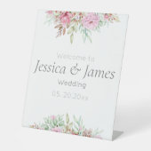 ようこそエレガント洗練さ結婚れたメッセージ 台座サイン (正面)