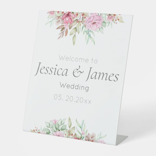 ようこそエレガント洗練さ結婚れたメッセージ 台座サイン (正面)