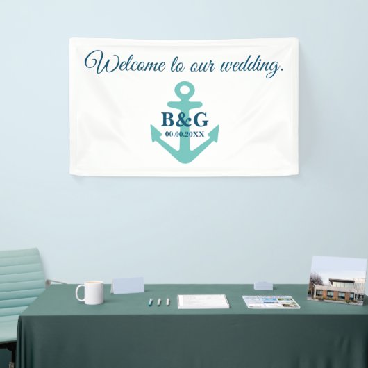 ようこそエレガント航海のテーマ結婚へ 横断幕 (トレードショー)