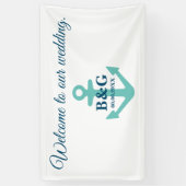 ようこそエレガント航海のテーマ結婚へ 横断幕 (縦)