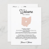 ようこそオハイオの手紙結婚&旅程の任意の色 (正面/裏面)