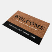 ようこそオマ&オパズハウスコアへ素朴 ドアマット (アングル)