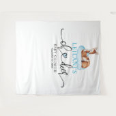 ようこそオーディアベビーシャワーブルークラウド タペストリー (正面(横))