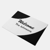 ようこそカスタム白黒 ドアマット (アングル)