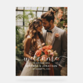 'ようこそ'カスタム結婚写真 アクリルサイン (正面)