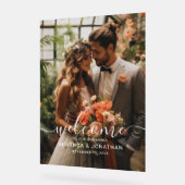 'ようこそ'カスタム結婚写真 アクリルサイン (傾斜)