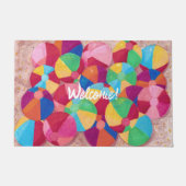 ようこそカラフルビーチボールドアマット ドアマット (正面)