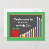 ようこそカラフル新学期1年生 ポストカード (正面/裏面)