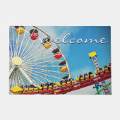 ようこそカーニバル観覧車ローラーコースター写真 ドアマット (正面)