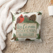ようこそキャビン・デコパーソナライズされたアへ素朴 クッション (ブランケット)