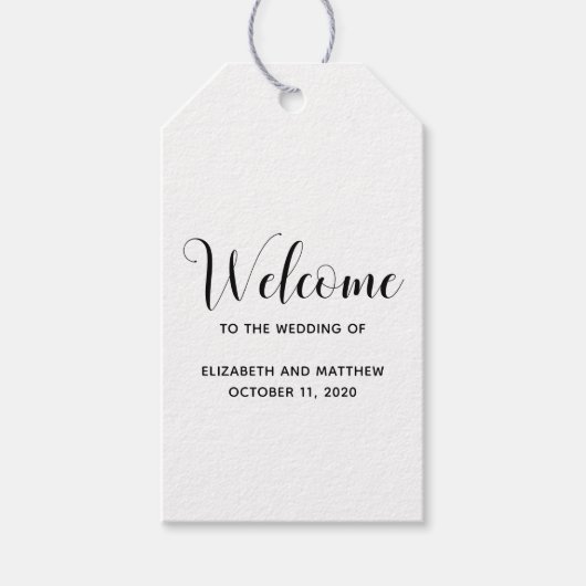 ようこそクラフトギフトラベル。モダン素朴結婚の ギフトタグ (正面)
