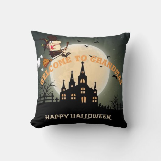 ようこそグランマスハロウィーンの魔女 クッション (正面)