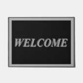 ようこそグレーとブラック ドアマット (正面)