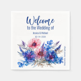 💍ようこそコーンフラワーとラベンダー スタンダードカクテルナプキン