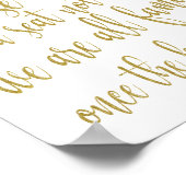 ようこそサイド以外のシートを選択金ゴールドグリッター標識 ポスター (角)