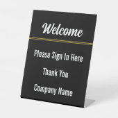 ようこそサインインしてくださいここに感謝の会社名 台座サイン (正面)