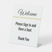 ようこそサインインしてください座席を持って感謝 台座サイン (正面)