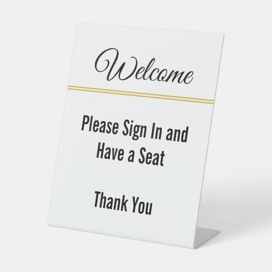 ようこそサインインしてください座席を持って感謝 台座サイン (正面)