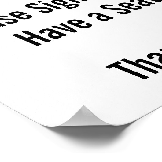 ようこそサインインしてシートポスターを持って ポスター (角)