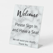 ようこそサインインして座席大理石の外観をお持ちください 台座サイン (正面)