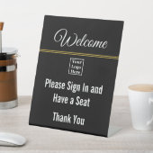 ようこそサインインし、ロゴをここに表示してください 台座サイン (インサイチュ)