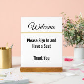 ようこそサインインする席を持って有難う白 アクリルサイン (ウェディング)