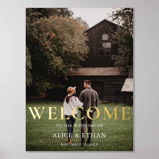 ようこそサインエレガント写真 箔ポスター (正面)