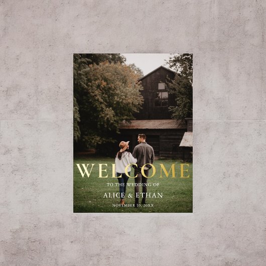 ようこそサインエレガント写真 箔ポスター