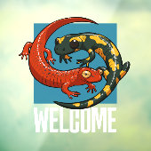 ようこそサインニコニコ笑うサラマンダー友だち漫画 ウィンドウサイン (シート3)