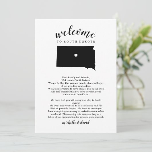 ようこそサウスダコタ結婚の手紙と旅程 (スタンド正面)