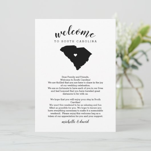 ようこそサウス結婚カロライナの手紙と旅程 (スタンド正面)