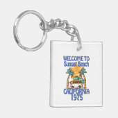ようこそサンセットビーチ-ヴィンテージVibes キーホルダー (正面左)