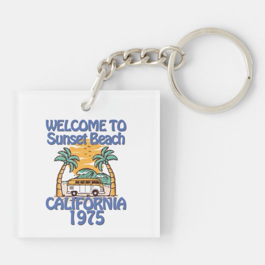 ようこそサンセットビーチ-ヴィンテージVibes キーホルダー (裏面)