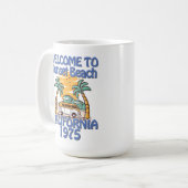 ようこそサンセットビーチ-ヴィンテージVibes コーヒーマグカップ (正面左)