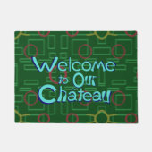 ようこそシャトー青文字グリーンドアマット ドアマット (正面)