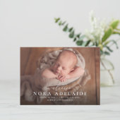 ようこそシンプルスクリプトの写真誕生 案内状 (スタンド正面)