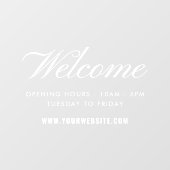 ようこそスクリプトの営業時間 ウィンドウサイン (シート)