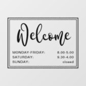 ようこそスクリプトの開く時間を黒く透明 ウィンドウサイン (シート)