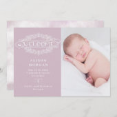 ようこそスクリプトバタフライ赤面誕生のお知らせ 招待状 (正面/裏面)