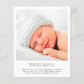 ようこそスクリプトフォト誕生のお知らせ (裏面)