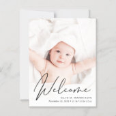 ようこそスクリプトフォト誕生のお知らせ マグネット招待状 (正面)