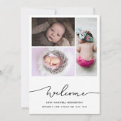 ようこそスクリプトベビー写真の誕生のお知らせ 案内状 (正面)