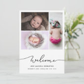 ようこそスクリプトベビー写真の誕生のお知らせ 案内状 (スタンド正面)