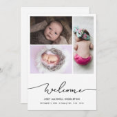 ようこそスクリプトベビー写真の誕生のお知らせ 案内状 (正面/裏面)