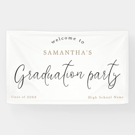 ようこそスクリプト名の年間卒業パーティー 横断幕 (横)