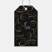 ようこそスクリプト書道タイポグラフィ金ゴールドスクロール ギフトタグ (裏面)