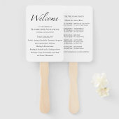 ようこそスクリプト白黒のセレモニーのプログラムの署名 ハンドファン (正面&裏面)