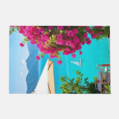 「ようこそスタイル – あなたの玄関口でカフェロマンス！ ドアマット (正面)