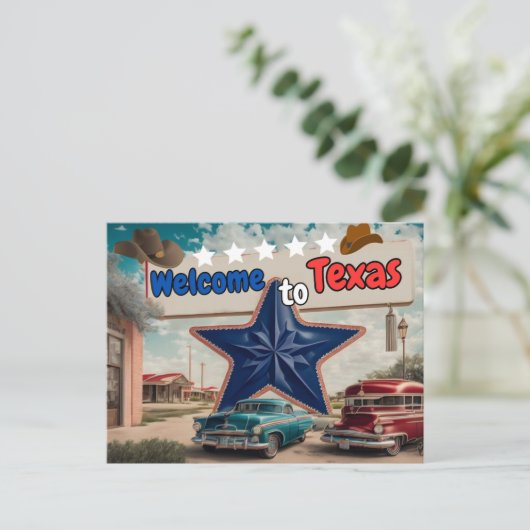 ようこそテキサス州へポストクロッシング用はがき ポストカード (スタンド正面)