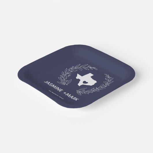 ようこそテキサス州ウェディングパーティカスタムー ペーパープレート (傾斜あり)